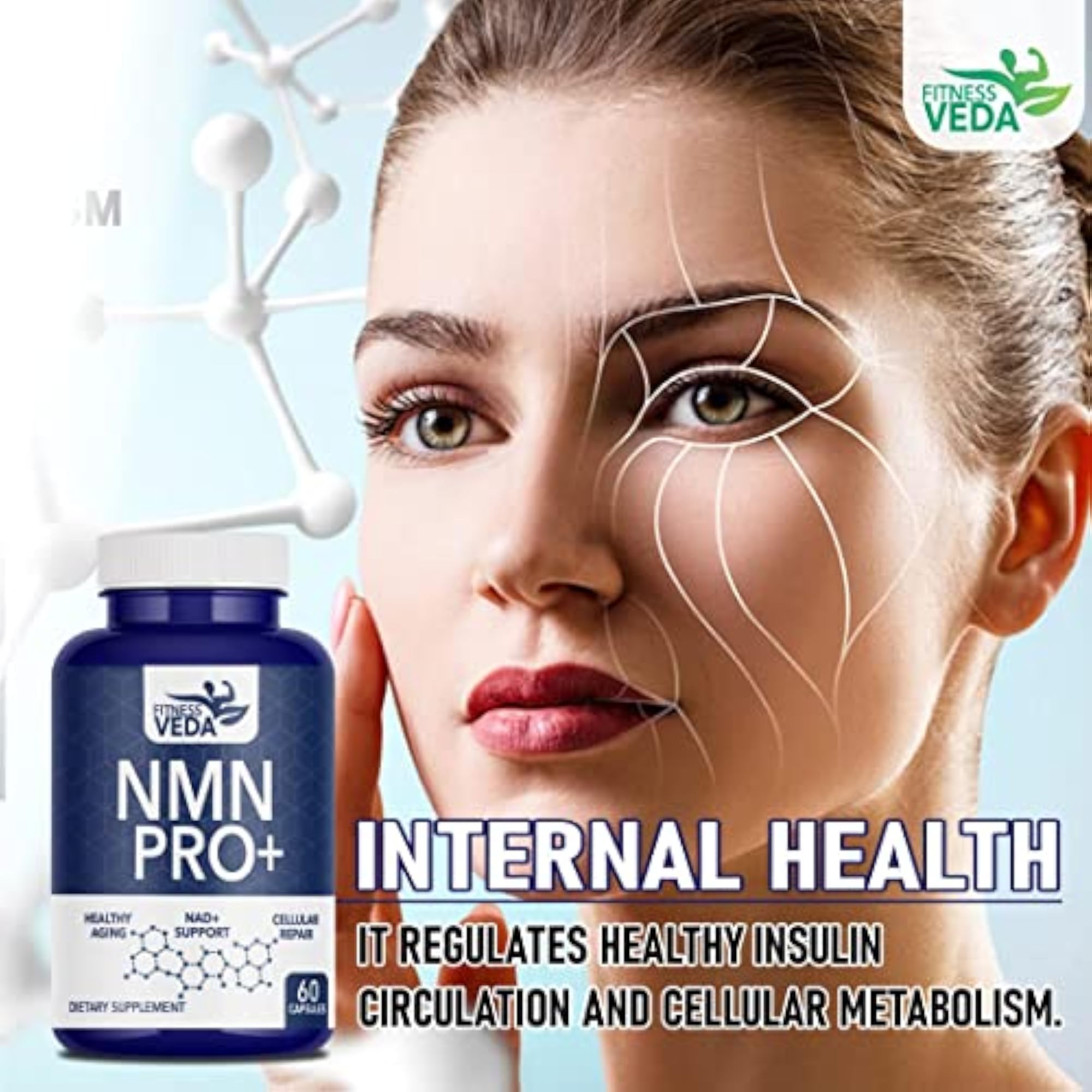 FITNESS VEDA NMN PRO+ 300mg Antioxidant Supplement